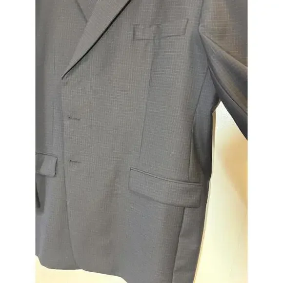 Burberry Men’s Small Window Pane 100% Wool Suit 2 Button Sz. 48L - Picture 5 of 9